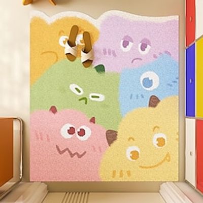 Cartoon Cute Little Monster Door Mat Entrance Floor Mat Tailable and Non Slip Area Rug Home Entrance Silk Ring Floor Mat miniinthebox