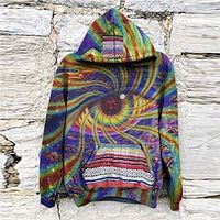 Men's Pullover Hoodie Sweatshirt Navy Blue Hooded Abstract Graphic Prints Eye Print Daily Sports 3D Print Streetwear Designer Basic Spring   Fall Clothing Apparel Hoodies Sweatshirts  Lightinthebox - thumbnail