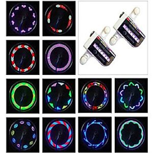 bike wheel lights - waterproof led bicycle spoke lights safety tire lights - great gift for kids adults - 30 different patterns change - bike accessories - easy to install (2 pack) Lightinthebox