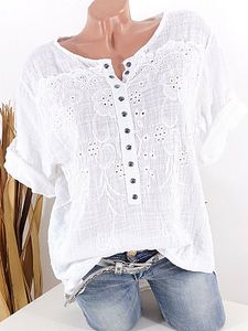 Round Neck Patchwork Lace Blouses