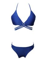 Lacing Back Criss Cross Deep V Bikini Sets