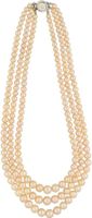 Sri Jagdamba Pearls 3 Line Pearl Necklace - JPAPR-19-131