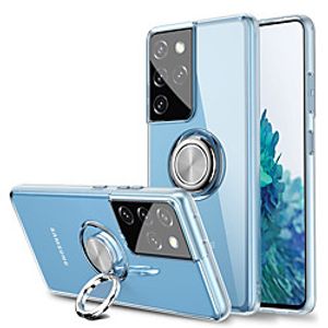 Metal Ring Holder Case For Samsung Galaxy S20 Ultra S20 Plus Soft TPU Silicone Clear Back Cover For Samsung Galaxy Note 20 Ultra S10 S9 Plus miniinthebox