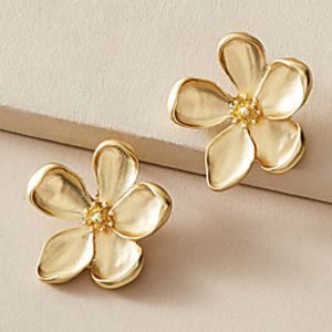 Women's Earrings Classic Petal Stylish Simple Romantic Modern Korean Earrings Jewelry Gold For Birthday New Baby Sport Date Vacation 1 Pair Lightinthebox