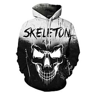 Men's Unisex Plus Size Pullover Hoodie Sweatshirt Graphic Prints Skull Ghost Print Hooded Casual Daily Holiday 3D Print Basic Designer Hoodies Sweatshirts  Long Sleeve Blue Yellow Gray miniinthebox