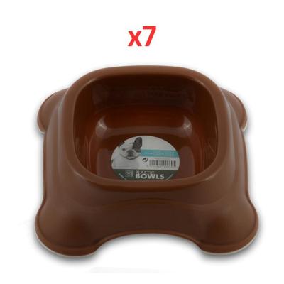 M-Pets Plastic Single Bowl Brown 775ml (Pack of 7)