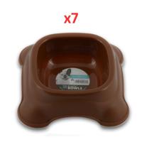M-Pets Plastic Single Bowl Brown 775ml (Pack of 7)