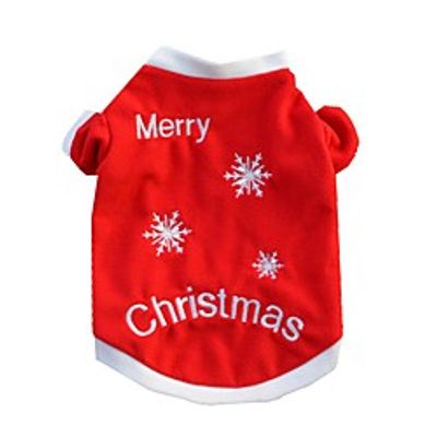 Cat Dog Shirt / T-Shirt Winter Dog Clothes Red Costume Cotton Snowflake Casual / Daily Christmas XS S M L miniinthebox