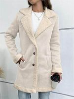 Women's Lapel Deerskin Fleece Warm Mid-Length Casual Coat