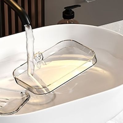 Non Punching Light Luxury Soap Box Double Layer Drainage Soap Box Household Bathroom Countertop Soap Rack Bathroom Storage Rack 1PC miniinthebox