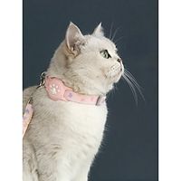 Dog Cat Collar Soft Cute and Cuddly Safety Safety Soft Adorable Outdoor Walking Heart Flower  Floral Polyester Small Dog Medium Dog Large Dog Pink 1PC Lightinthebox - thumbnail
