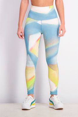 Womens Yoga Lux Bold High Rise Tights Blue/Yellow Womens Yoga Lux Bold High Rise Tights Blue/Yellow