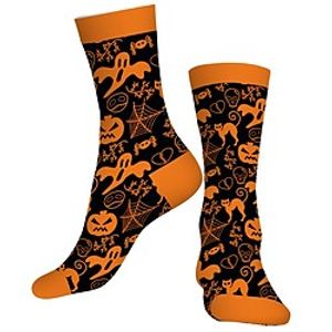 Socks Cycling Socks Halloween Socks Men's Women's Bike / Cycling Breathable Soft Comfortable 1 Pair Graphic Cotton Orange S M L / Stretchy miniinthebox