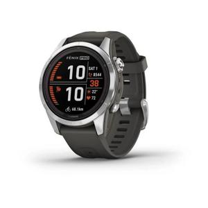 Garmin fenix 7S Pro - Solar Edition Smartwatch - Silver with Graphite Band (42mm)