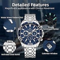 REWARD VIP Business Watches for Men Stainless Quartz Wristwatches Waterproof Chronograph Luminous Sport Wrist Watch Lightinthebox - thumbnail