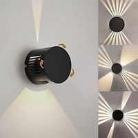 Waterproof LED Wall Sconce Up Down Wall Lights Fixture Outdoor Indoor Adjustable Light Beam Rotatable Lampshade 10W Modern Round Wall Lamp for Porch Living Room Decor AC85-265V Lightinthebox - thumbnail