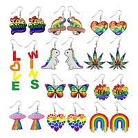 LGBT Love Wins Rainbow Pride Moon Butterfly Sunflower Dinosaur Love Lizard Earrings Lightinthebox