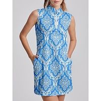 Women's Golf Dress Blue Sleeveless Sun Protection Tennis Outfit Ladies Golf Attire Clothes Outfits Wear Apparel miniinthebox