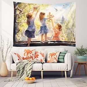 Playing Girls Hanging Tapestry Wall Art Large Tapestry Mural Decor Photograph Backdrop Blanket Curtain Home Bedroom Living Room Decoration Lightinthebox