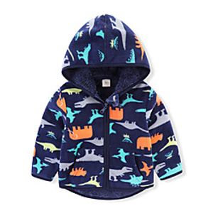 Kids Boys' Coat Long Sleeve Gray White Black Car Dinosaur Pocket Street Vacation Active Adorable 2-6 Years Lightinthebox