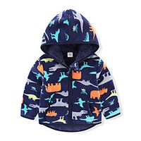 Kids Boys' Coat Long Sleeve Gray White Black Car Dinosaur Pocket Street Vacation Active Adorable 2-6 Years Lightinthebox - thumbnail