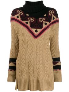 Etro rollneck cable knit sweater - NEUTRALS