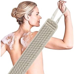 Exfoliating Back Scrubber  Exfoliating Sponge Pad Set for Shower, Bath Shower Scrubber for Men and Women, Luffa Scrubber to Deep Clean Relax Your Body (36.5 inch  3.5 inch) miniinthebox
