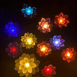 6pcs LED Floating Water Induction Lotus Flower Lotus Lamp, Seven-color Waterproof Small Night Light, Swimming Pool Water Pool Decoration, Wishing River Lamp Lightinthebox