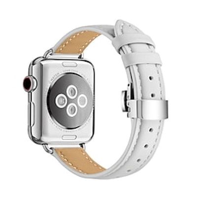 1PC Smart Watch Band Compatible with Apple iWatch Series 8 7 6 5 4 3 2 1 SE Leather Loop for iWatch Smartwatch Strap Wristband Genuine Leather Canvas Luxury Adjustable Breathable Lightinthebox