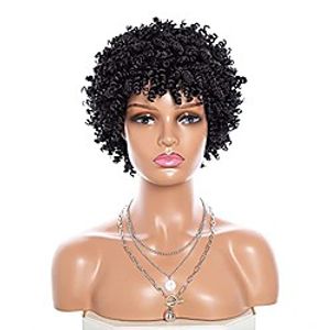 short afro kinky curly wigs twist hair 8 for black women wig synthetic heat resistant wigs natural looking premium wigs 180g (black) Lightinthebox