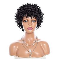 short afro kinky curly wigs twist hair 8 for black women wig synthetic heat resistant wigs natural looking premium wigs 180g (black) Lightinthebox - thumbnail