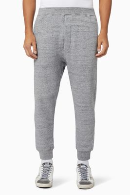 Dsquared2 Leaf Sweatpants in Cotton Fleece Dsquared2 Leaf Sweatpants in Cotton Fleece