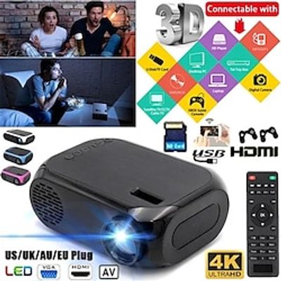 Portable Mini Projector LCD FHD Smart HD Projector Home Theater Movie Multimedia Video LED Support HDMI USB TFSD Card LaptopsDVDVCDAV 4K Lightinthebox