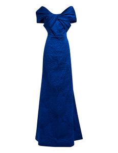 Teri Jon Off The Shoulder Brocade Gown