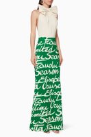 Macro Wording Crêpe Maxi Dress - thumbnail
