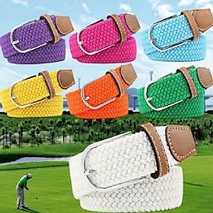 Golf Belt Unisex Stylish and Versatile Leather Belt with Buckle, Fashionable Woven Design, Elasticity, and Korean-style Casual Canvas for Men and Women Lightinthebox