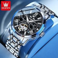 OLEVS Original Automatic Mechanical Wrist Watch for Men Week Month Stainless Steel Waterproof Business Watch Lightinthebox - thumbnail