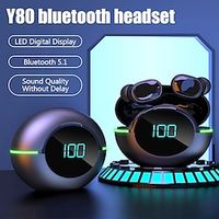 Y80 Wireless Bluetooth 5.1 High fidelity stereo digital display low latency sports music headphones Lightinthebox