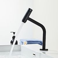 Black Bathroom Sink Faucet, High Pressure Stainless Steel Centerset Single Handle One Hole Bath Taps Lightinthebox - thumbnail