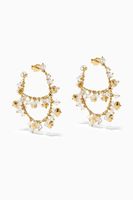 Crystal Beaded Hoop Earrings in 18kt Gold-Plated Brass - thumbnail