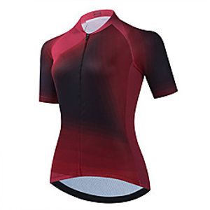 21Grams Women's Short Sleeve Cycling Jersey Summer Spandex Fuchsia Gradient Bike Top Mountain Bike MTB Road Bike Cycling Quick Dry Moisture Wicking Sports Clothing Apparel / Stretchy / Athleisure miniinthebox