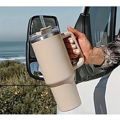 40oz Large Capacity Water Bottle With Handle And Straw Lid, Insulated Reusable Stainless Steel Water Bottles Travel Mug Coffee Cup Car Cup Water Cup For Men Women Outdoor Camping Driving, Birthday Gif Lightinthebox