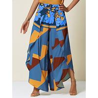 Satin Blue Spring Birthday Swing Pants