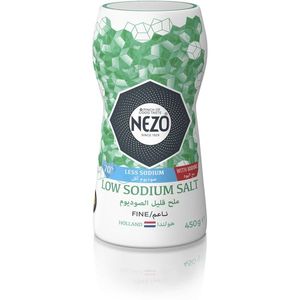 NEZO Fine Iodized Table Salt Low Sodium, 450 gm