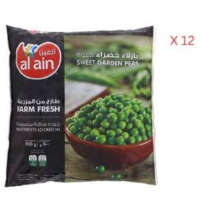 Al Ain Frozen Vegetables, Green Peas - 900g x 12