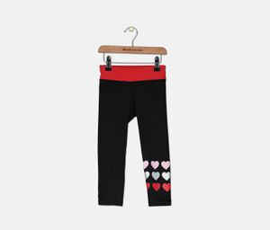 Toddler Girls Heart-Print Leggings  Black