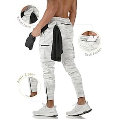 Men's Joggers Cargo Pants Drawstring Towel Loop Bottoms Outdoor Sports  Outdoor Winter Quick Dry Sweat wicking Power Flex Basketball Running Workout Sportswear Activewear Dark Grey Green Black Lightinthebox
