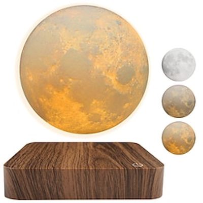 Levitating Moon Lamp, 18cm Magnetic Floating Moon Lamp Spinning Luna Night Light with 3 Color Modes, for Home Office Desk Decor, Bedroom Unique Lamps, Cool Tech Gadgets Gift for Women Kids Lightinthebox