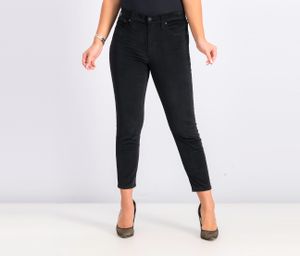 Womens Velvet Toothpick Pants  Black