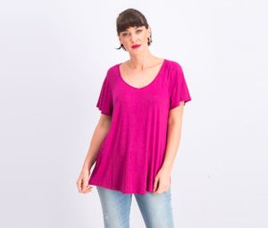 Womens Short Sleeve Blouse  Purple